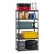 Sandėliavimo lentyna, 5 lygiai, reguliuojamos metalinės lentynos, juoda, 907 kg, 406 x 813 x 1596 mm