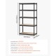 Sandėliavimo lentyna, 5 lygiai, reguliuojamos metalinės lentynos, juoda, 907 kg, 406 x 813 x 1596 mm